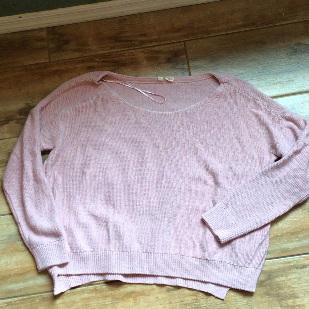 Moth Light Pink Cozy Knit scoop knit Sweater